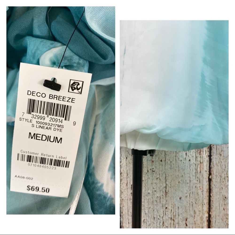 ALFANI NWT Linear Dye Smocked Tie Dye Top - Picture 6 of 12